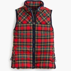 J. CREW Tartan mountain puffer vest, Small